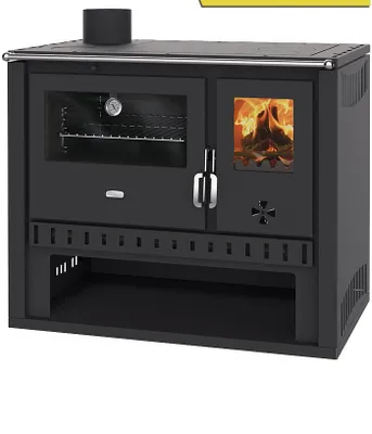 Produktbild von Prity GT FS S – Holzherd, Stahlbackofen, Stahlkochplatte, 15 kW, Schwarz Links