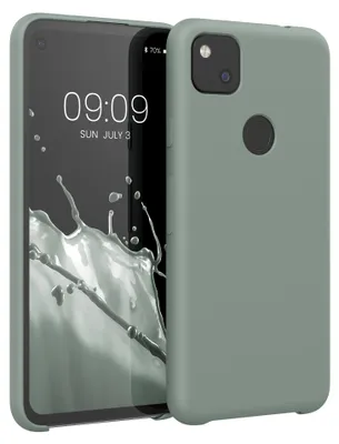Produktbild von kwmobile Handyhülle für Google Pixel 4a Hülle - Case Silikon - Kabelloses Laden - Schutzhülle Cover in Rainwashed Grün