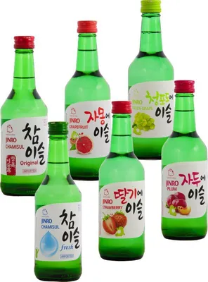 Produktbild von 6er Set HITEJINRO Soju Jinro Chamisul Selection mit 6 verschiedenen Sorten
