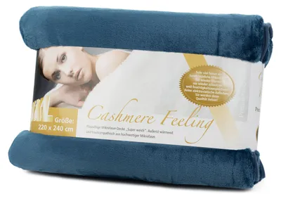 Productafbeelding van Gözze knuffeldeken, cashmere-gevoel, premium kwaliteit, 220 x 240 cm, blauw (50)