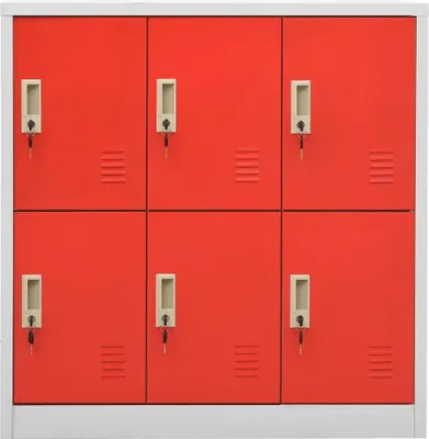 Produktbild von vidaXL Schließfachschrank Hellgrau und Rot 90x45x92,5 cm Stahl