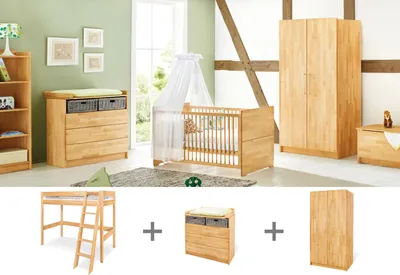 Produktbild von Pinolino Jugendzimmer 'Natura' breit mit Hochbett, 3-tlg., 102175JHB