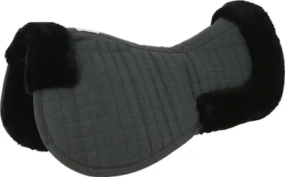 Produktbild von Equithème Sattelunterlage Teddy, Größe:Warmblut, Farbe:schwarz/schwarz