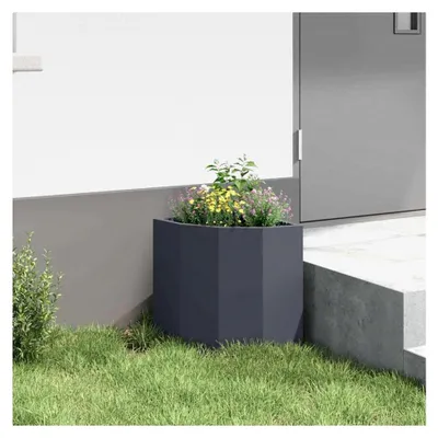 Produktbild von Eckpflanzer Anthrazit 30 x 30 x 35 cm Stahl