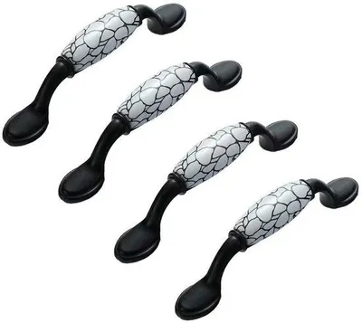Produktbild von Keramische Deurknop Set aus Keramik und Aluminium, 4er Pack