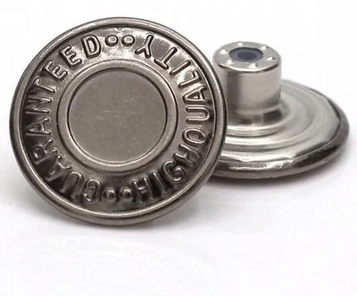 Produktbild von Gewebeknöpfe für Jeans, 20 mm, ohne Nähen, 12 Stück, schwarz