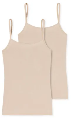Produktbild von Schiesser 2er Pack Modal Essentials Spaghetti Top Hals- und Armausschnitt mit feinem Einfass, Formstabiles, temperaturausgleichendes Material, In herrlich bequemer, elastischer Single-Jersey-Qualität