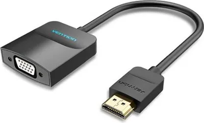 Produktbild von Vention 42161 HDMI Stecker zu VGA Buchse Konverter - Buchse 3.5/ 15cm/ Schwarz