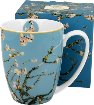 Produktbild von Duo Kaffeebecher Van Gogh Almond Blossom aus Porzellan, Becher, teetasse, Kaffeetasse mit henkel 350 ml