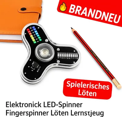 Produktbild von Elektronik Bausatz LED Kreisel Finger Spinner Löten Lernspielzeug Kinder Set