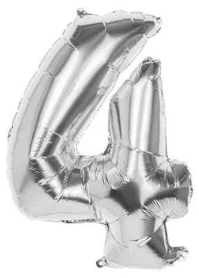 Produktbild von Boland Folienballon Zahl '4' Silber 86cm