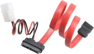 Produktbild von Akasa SATA 2 Slimline Kombokabel 40cm rot