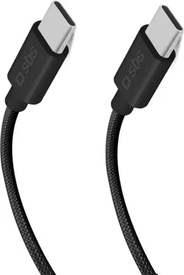 Produktbild von SBS TECABLETISSUETCC32K, 1,5 m, USB C, USB C, USB 3.2 Gen 2 (3.1 Gen 2), 10 Gbit/s, Schwarz