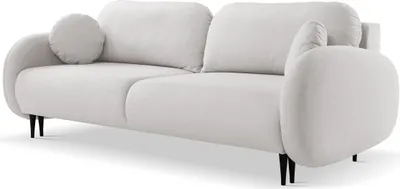 Produktbild von Selsey Sofa Bafra 3-Sitzer mit Schlaffunktion und Bettkasten, Easy-Clean Samtbezug Creme