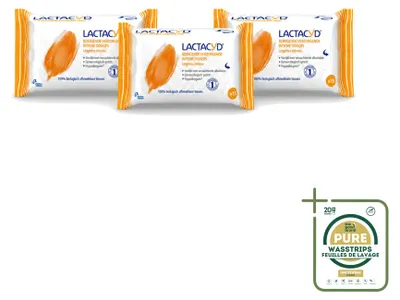 Zdjęcie produktu dla 3 opakowania chusteczek do higieny intymnej Lactacyd Classic – biodegradowalne – zestaw ekonomiczny – 3 sztuki