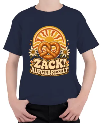 Obrázek produktu pro Zack! Tričko s motivem "Edelweiß", bavorské tradiční oblečení, dětské tričko, tmavě modrá, velikost 128
