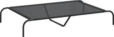 Obrázek produktu pro Vyvýšený pelíšek pro psy černý 130x80x20 cm Textilén a ocel