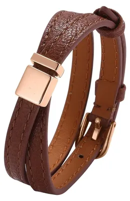 Imagen del producto de Pulsera de cuero doble para hombre