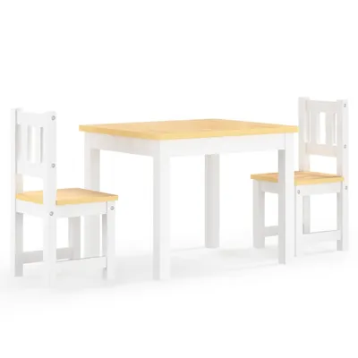 Immagine prodotto di Set Tavolo e Sedie per Bambini 3 Pezzi Bianco e Beige in MDF