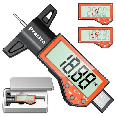 Immagine prodotto di Misuratore di profondità del battistrada digitale, da 0 a 25,4 mm, con display LCD, per auto, camion e motociclette