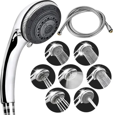 Produktbild von Luxus-Duschkopf mit Schlauch - 7 Modus-Einstellungen - Hochdruckdusche - 1,5 m