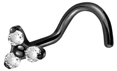 Produktbild von Nasenpiercing, Nasenstecker Titan Nasenstecker Spirale KRISTALLBLUME