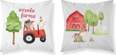 Immagine prodotto di Detexpol Federa in cotone 40x40 Fattoria allegra trattore blackwing bianco grigio reversibile PSBA 04 A Mayamoo 26