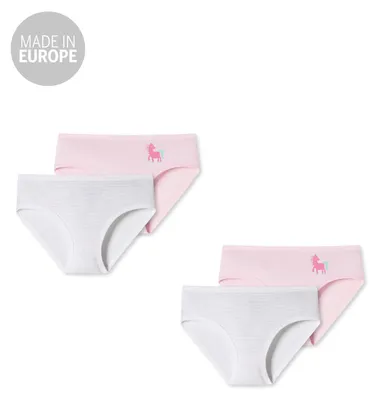 Produktbild von SCHIESSER Mädchen 4er Pack Hüftslips - weiß/rosa - Größe 92