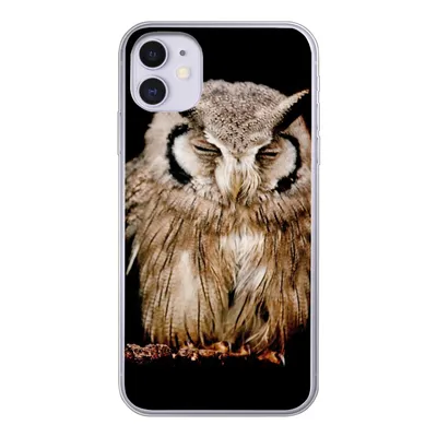 Produktbild von MuchoWow® Handyhülle Schutzhülle Hülle für iPhone 11 Eule - Vogel - Schwarz Silikon Softcase Handy Hülle - Handytasche