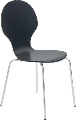 Produktbild von Stapelbarer Besucherstuhl – Ergonomischer Stuhl – Holzstuhl – Komfort und Stabilität. Farbe: Schwarz