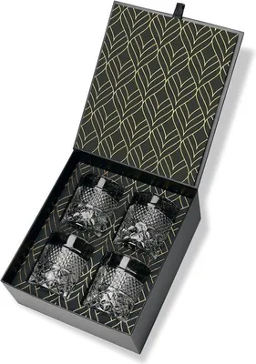 Produktbild von Set aus 4 Whiskygläsern - Rautenmuster - Originales Geschenk