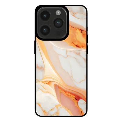 Produktbild von Smartphonica Handytasche für iPhone 14 Pro mit Marmordruck - TPU-Hülle mit Marmordesign - Orange