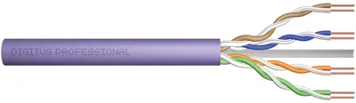Produktbild von Digitus CAT 6 U/UTP Datenkabel - Verlegekabel, 305 m, Simplex, Dca-s2,d2,a1, 305 m, Cat6, U/UTP (UTP), Violett