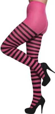 Produktbild von Ringelstrumpfhose, pink-schwarz Einheitsgröße