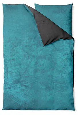 Produktbild von Winter Bettwäsche Teddy Plüsch 155x220 + 80x80 Bettbezug Cashmere Touch Nicki Uni / Wende Petrol Anthrazit
