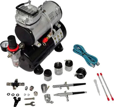 Produktbild von vidaXL Profi Airbrush Komplett-Set mit 2 Pistolen