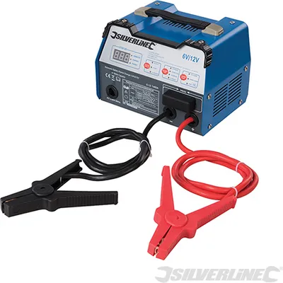 Produktbild von Silverline 549095 Automatisches Batterieladegerät und Starthilfe 12 A, 6/12 V
