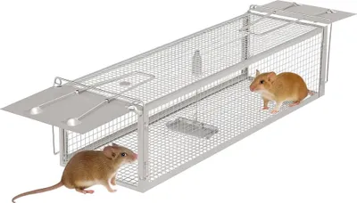 Produktbild von Humane Mäuse- und Rattenfalle – Wiederverwendbare Lebendfalle – Robuster Metallbau – Für Innen und Außen – Einfache Handhabung