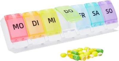 Produktbild von GeekerChip Tablettenbox 7 Tage Pillendose Medikamentenbox BPA-frei