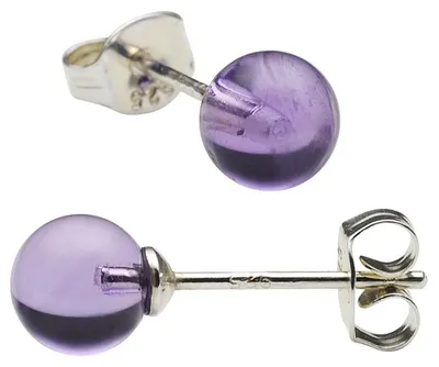 Produktbild von Ohrstecker Stecker mit Amethyst flieder 6mm 925 Silber rhodiniert Ohrschmuck Damen