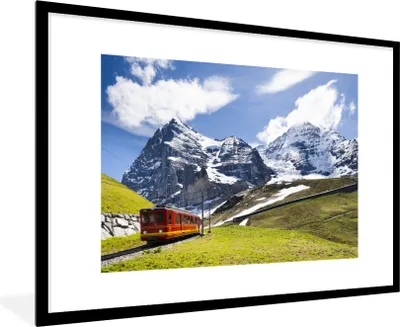 Produktbild von MuchoWow® Gerahmtes Poster Berg in einer Schweizer Landschaft 90x60 cm - Poster mit Schwarzem Bilderrahmen Wandposter Rahmen Foto Bilder - Wanddekoration - Fotos