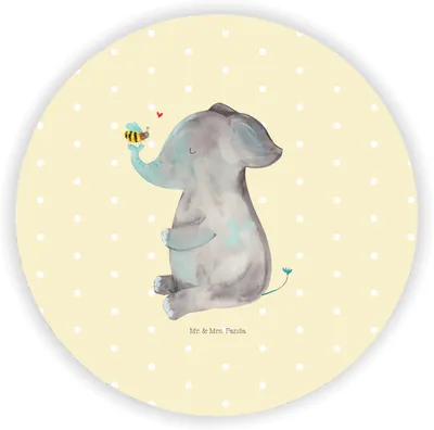 Produktbild von Mr. & Mrs. Panda magnet Elefant Biene - Gelb Pastell - Geschenk, pinnwand, Kühlschrankmagnet, für kühlschrank, zettelhalter, fotos, Liebe, Liebesspruch, Jahrestag