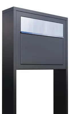 Produktbild von Standbriefkasten Elegance in Anthrazit mit Edelstahlklappe