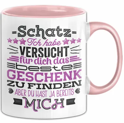 Produktbild von Tasse Valentinstag Geschenk Versuch das beste Geschenk zu finden (Rosa)