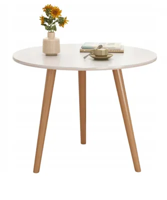 Zdjęcie produktu dla Okrągły stolik kawowy w stylu skandynawskim Nowoczesny stolik kawowy Wymiary: Średnica 60 cm Wysokość: 52 cm