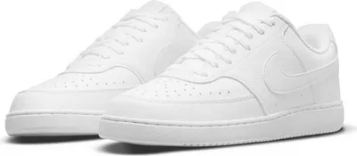 A pair of white Nike Court Vision Low sneakers.