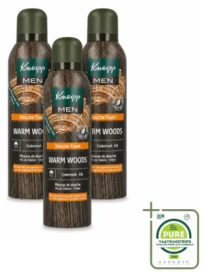 Zdjęcie produktu dla 3 opakowania pianki do kąpieli Kneipp Men Warm Woods - 200 ml - zestaw 3 sztuk