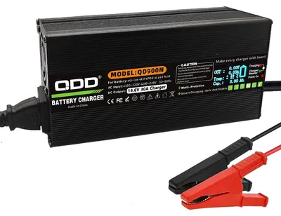 Productafbeelding van Batterijoplader LifePO4 - 14,6 V 30 A - 1,2 kg - Zwart - Voor Camper En Boot