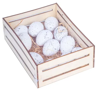 Produktbild von Osterkorb mit 12 Ostereiern weiß