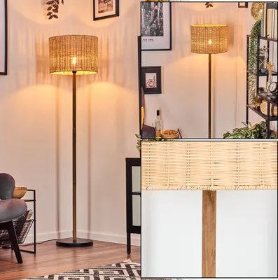 Produktbild von Dello Stehlampe im skandinavischen Design aus Rattan/Korbgeflecht